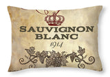 Wine Label Vi Throw Pillow - Wines Club
