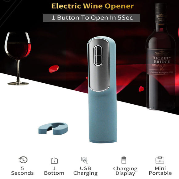 Automatic Electric Beer Wine Bar Corkscrew Bottle Cap Opener Tool USB Portable - Wines Club