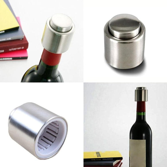 Stainless Steel Vacuum Wine Bottle Stopper Plug Bottle Cap Dous - Wines Club