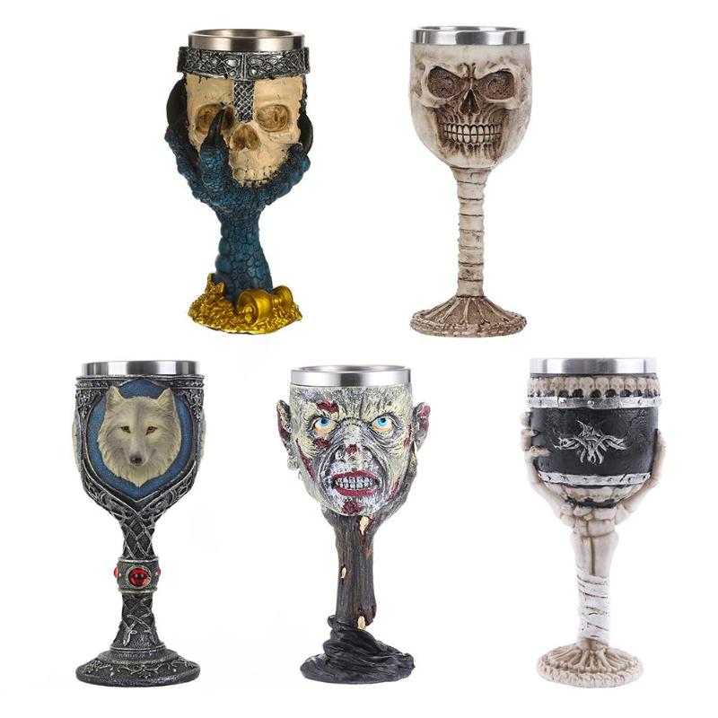Coolest Gothic Resin Skull Goblet Retro Claw Wine Glass Cocktail Glass   Wines Club