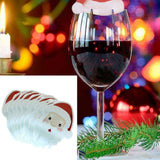 10 Pcs Christmas Santa Claus Hat Red Wine Cup Card Christmas Hat Cup Card Decora - Wines Club