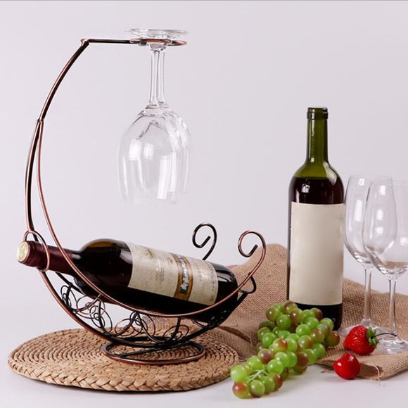 Newly Red Wine Rack Wine Glass Holder Shelf Bottle Rack Pirate Ship Goblet Decoration Racks GHS99 Free Shipping - Wines Club