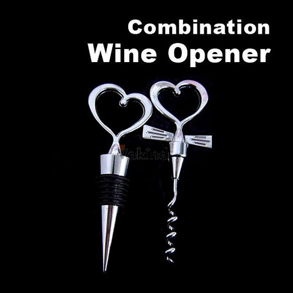 Heart Shaped Wine opener Bottle stopper combination free shipping - Wines Club