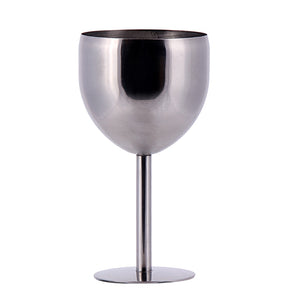 380ML High-end atmosphere Brilliant Stainless Steel Wine Glass Wine Tasting Goblet Home Kitchen Dinner Party Suppliy E5M1 - Wines Club