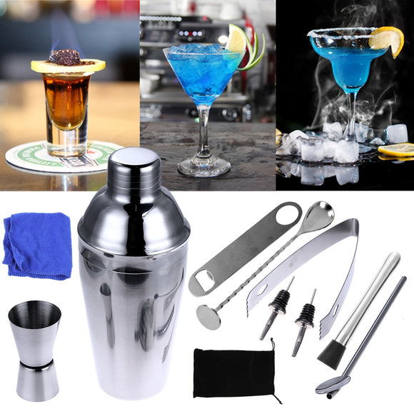 1 Set Wine Drink Cork for a bottle Shaker Mixer Spoon Strainer Ice Tongs Bartender Kit Bar Tool - Wines Club