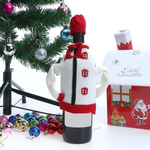 Christmas Wine Bottle Cover Knitting Sweater new year navidad Dinner Table Decorations Christmas decorations for home party - Wines Club