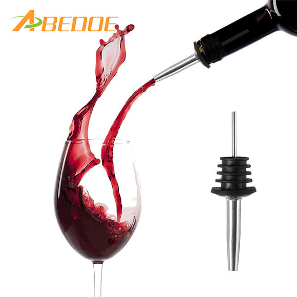 ABEDOE 1pc Liquor Red Wine Pourers Spouts Free Flow Wine Bottle Pour Spout Stopper Barware Stainless Steel Bar Supplies - Wines Club