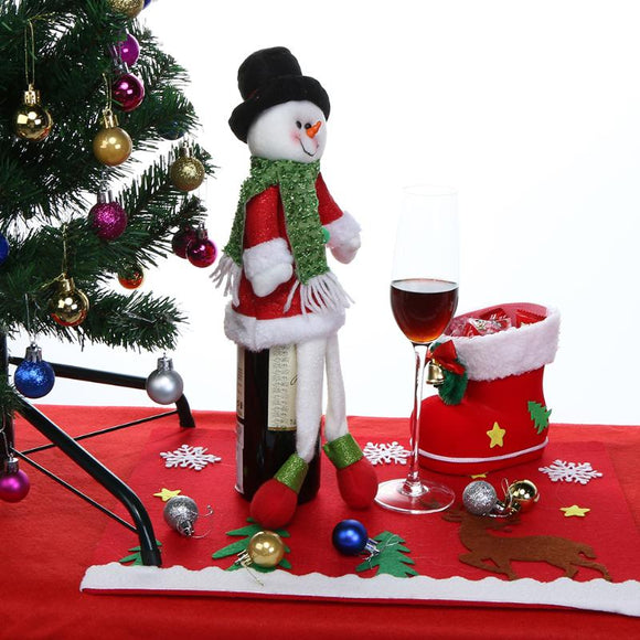 Santa Claus Red Wine Bottle Cover Bags For Christmas New Year Party Snowman Red Wine Bottle Decor Christmas Decoration Supplies - Wines Club