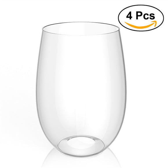 4pcs Shatterproof Plastic Wine Glass PCTG Red Wine Tumbler Glasses Cups - Wines Club