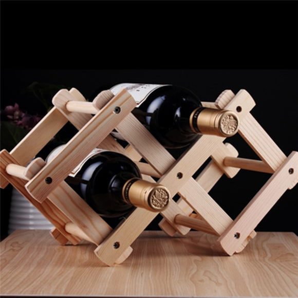 Solid Wood Folding Wine Rack Wooden Wine Holder 3 Bottle Holder Mount Kitchen Bar Display Shelf Home Wine Storage Rack - Wines Club