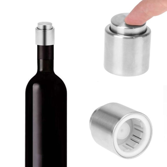 Bottle Stopper Stainless Steel Red Wine Stopper Vacuum Sealed Red Wine Bottle Spout Liquor Flow Stopper Pour Cap - Wines Club