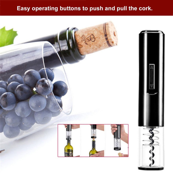 Black Color Portable Size K1 Dry Battery Powered Design Electric Bottle Opener Automatic Household Use Wine Bottle Opener - Wines Club