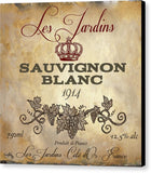 Wine Label Vi Canvas Print by Elizabeth Medley - Wines Club