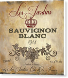 Wine Label Vi Canvas Print by Elizabeth Medley - Wines Club