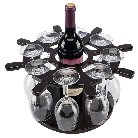 1 PCS Wooden wine rack red wine rack European style wine rack bar holder home decoration (Without bottles and cups) LU718228 - Wines Club