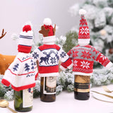 Red Wine Bottle Cover Santa Claus Snowman Home Christmas Decoration Knitting Wine Bottle Cover Navidad Christmas Ornaments - Wines Club