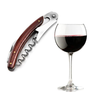 1pcs  Wood Handle Professional Wine Opener Multifunction Portable Screw Corkscrew Wine Bottle Opener Cook Tools - Wines Club
