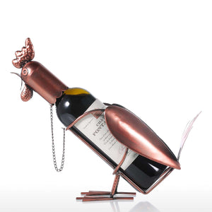 Tooarts Rooster Wine shelf Metal sculpture Practical sculpture Home decoration Interior decoration Crafts - Wines Club