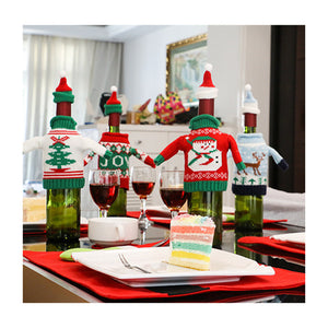 Wine Bottle Cover Christmas Winter Holiday Knit Sweaters Christmas Decoration - Wines Club