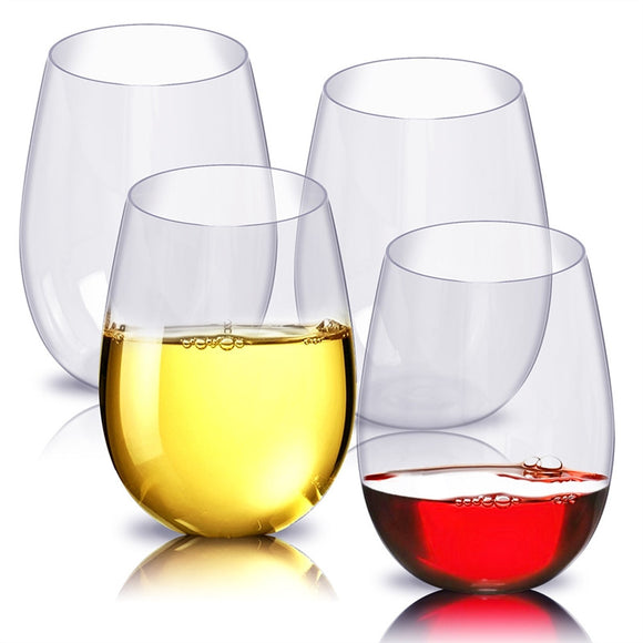 4pcs Shatterproof Plastic Wine Glass Unbreakable PCTG Reusable Transparent Fruit Juice Beer Glasses Cups - Wines Club