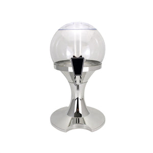 1 Pc 3.5L Spherical Liquor Wine Beer Beverage Dispenser with Built-in Ice Container(Silver) - Wines Club