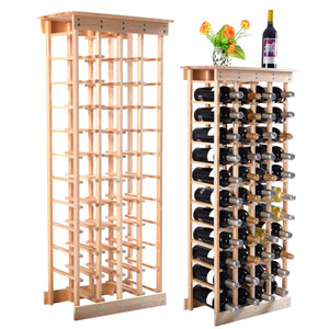 Costway Wood Wine Rack Stackable Storage Storage Display Shelves (44-Bottle) - Wines Club