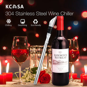KCASA 3in1 Wine Bottle Cooler Stick Aerator Decanter Beer Chiller Pourer Stopper - Wines Club