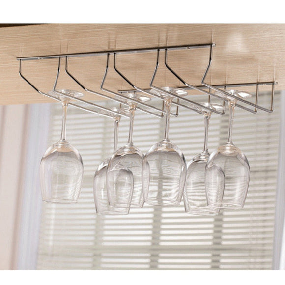 Upside-down Hanging Type Wine Glass Rack Cup Holder Hanging Shelf - Four Rows - Wines Club