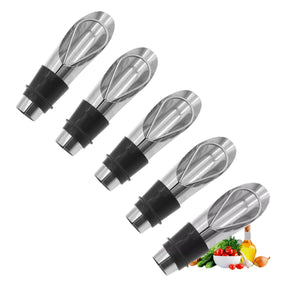 5pcs.Wine Pourer Wine Aerator Stainless Steel Pourer for Dinner Party Wine Accessories Wine Decanter with Wine Stopper - Wines Club