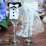 2 Pcs Bridal Wedding Gown Champagne Cup Wine Glass Lid Decoration - Wines Club