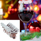 10 Pcs Christmas Santa Claus Hat Red Wine Cup Card Christmas Hat Cup Card Decora - Wines Club
