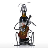 Puppy Wine Rack with Guitar Iron Animal Figurine Creative Wine Rack Practical Ornament Craft Gift - Wines Club
