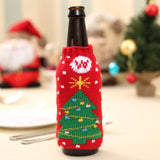 Christmas Decorations Christmas Champagne Wine Bottle Knitting Cover Bag Banquet Party New Year Dinner Party Decoration Supplies - Wines Club