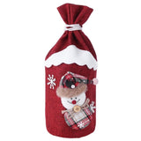 Santa Claus Gift Bag Cartoon Snowman Christmas Red Wine Bottle Cover Bag Xmas Table Dinner Decoration Candy Bag Pouch - Wines Club
