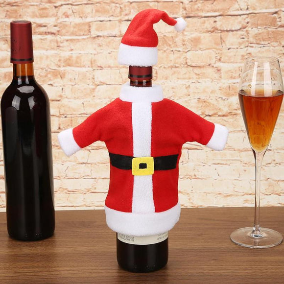 Christmas Santa Clause Red Wine Bottle Covers Clothes with Hats Christmas Dinner Table Decoration New Year Ornaments - Wines Club