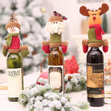 Cartoon Wine Bottle Sealer Art Cloth Champagne Bottle Cover Santa Claus Snowman Deer Dinner Ornaments Christmas Decor - Wines Club
